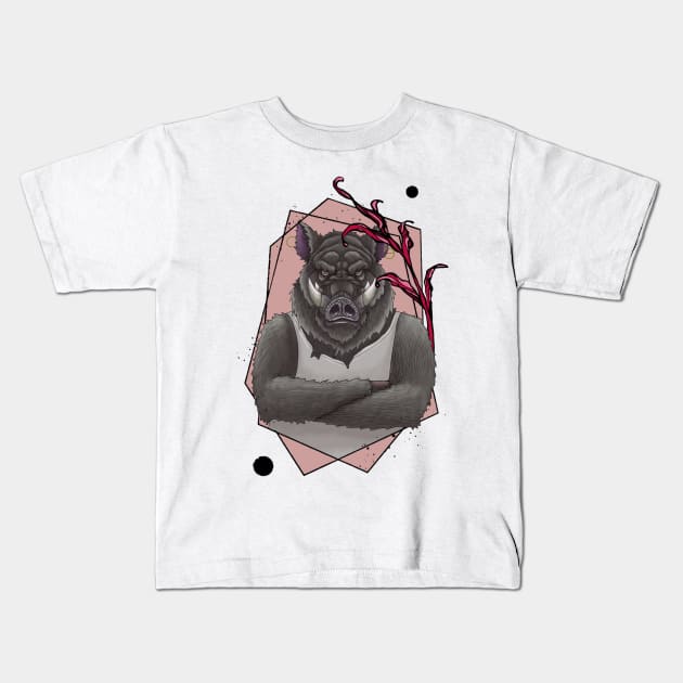 Dustin The Pig Kids T-Shirt by Artbychb